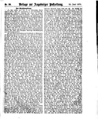 Augsburger Postzeitung. Beilage zur Augsburger Postzeitung (Augsburger Postzeitung) Samstag 25. Juni 1870