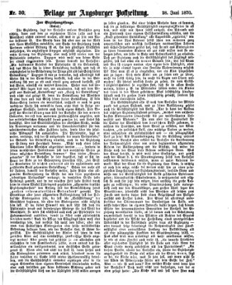 Augsburger Postzeitung. Beilage zur Augsburger Postzeitung (Augsburger Postzeitung) Dienstag 28. Juni 1870