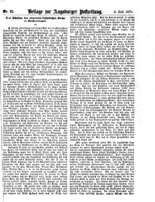 Augsburger Postzeitung. Beilage zur Augsburger Postzeitung (Augsburger Postzeitung) Mittwoch 6. Juli 1870