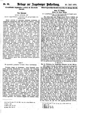 Augsburger Postzeitung. Beilage zur Augsburger Postzeitung (Augsburger Postzeitung) Samstag 30. Juli 1870