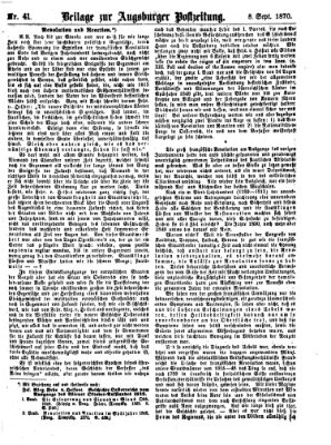 Augsburger Postzeitung. Beilage zur Augsburger Postzeitung (Augsburger Postzeitung) Donnerstag 8. September 1870