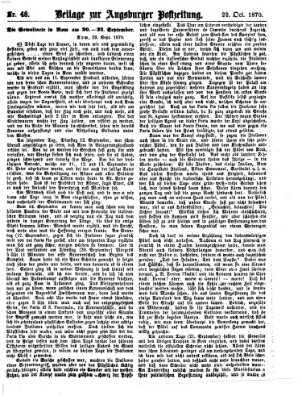 Augsburger Postzeitung. Beilage zur Augsburger Postzeitung (Augsburger Postzeitung) Samstag 22. Oktober 1870