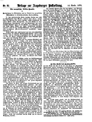 Augsburger Postzeitung. Beilage zur Augsburger Postzeitung (Augsburger Postzeitung) Mittwoch 16. November 1870