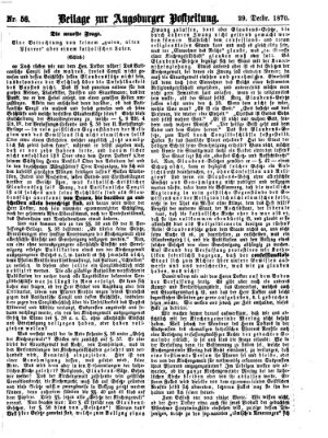 Augsburger Postzeitung. Beilage zur Augsburger Postzeitung (Augsburger Postzeitung) Donnerstag 29. Dezember 1870