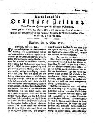 Augsburgische ordinäre Zeitung von Staats-Handlungs- und gelehrten Neuigkeiten (Augsburger Abendzeitung) Montag 7. Mai 1798