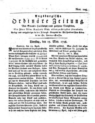 Augsburgische ordinäre Zeitung von Staats-Handlungs- und gelehrten Neuigkeiten (Augsburger Abendzeitung) Dienstag 15. Mai 1798