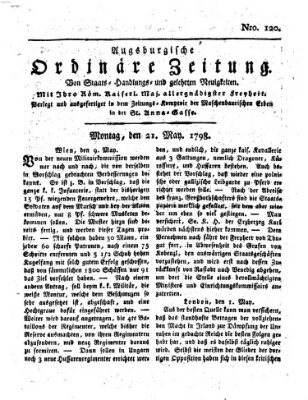 Augsburgische ordinäre Zeitung von Staats-Handlungs- und gelehrten Neuigkeiten (Augsburger Abendzeitung) Montag 21. Mai 1798