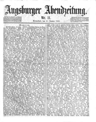 Augsburger Abendzeitung Samstag 11. Januar 1868