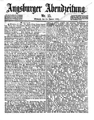 Augsburger Abendzeitung Mittwoch 15. Januar 1868