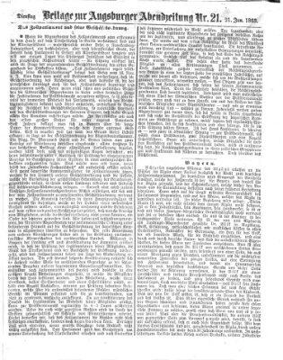 Augsburger Abendzeitung Dienstag 21. Januar 1868