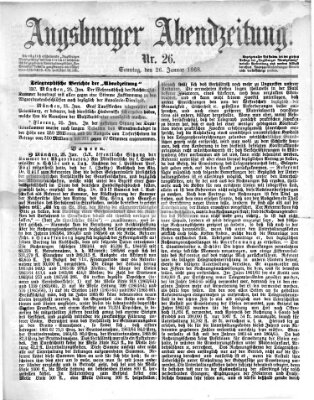 Augsburger Abendzeitung Sonntag 26. Januar 1868