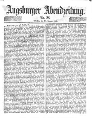 Augsburger Abendzeitung Dienstag 28. Januar 1868