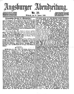 Augsburger Abendzeitung Mittwoch 29. Januar 1868