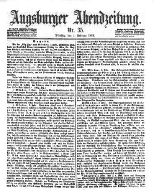 Augsburger Abendzeitung Dienstag 4. Februar 1868