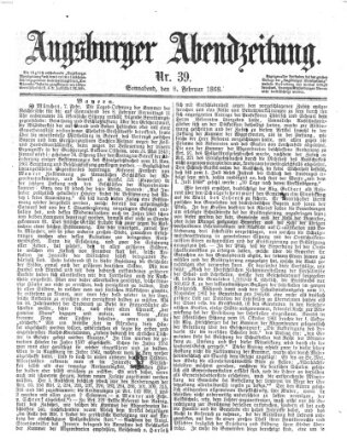 Augsburger Abendzeitung Samstag 8. Februar 1868