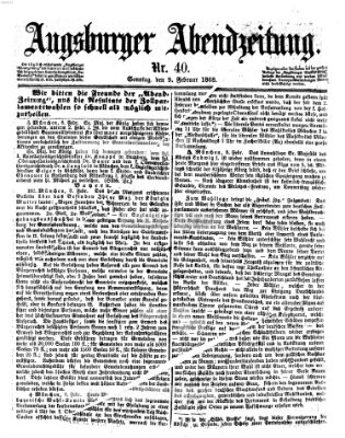 Augsburger Abendzeitung Sonntag 9. Februar 1868