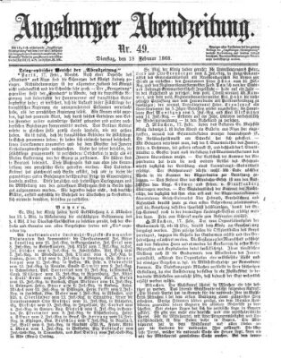 Augsburger Abendzeitung Dienstag 18. Februar 1868