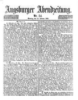 Augsburger Abendzeitung Sonntag 23. Februar 1868