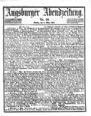 Augsburger Abendzeitung Montag 9. März 1868