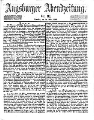 Augsburger Abendzeitung Dienstag 24. März 1868