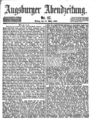 Augsburger Abendzeitung Freitag 27. März 1868