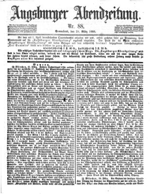 Augsburger Abendzeitung Samstag 28. März 1868