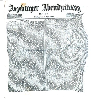 Augsburger Abendzeitung Montag 6. April 1868