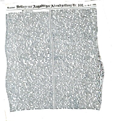 Augsburger Abendzeitung Samstag 11. April 1868