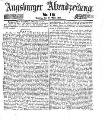 Augsburger Abendzeitung Sonntag 26. April 1868