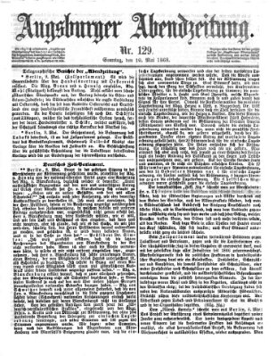 Augsburger Abendzeitung Sonntag 10. Mai 1868