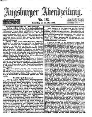 Augsburger Abendzeitung Donnerstag 14. Mai 1868