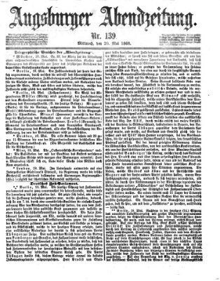 Augsburger Abendzeitung Mittwoch 20. Mai 1868