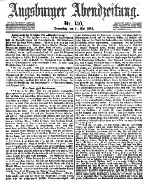 Augsburger Abendzeitung Donnerstag 21. Mai 1868