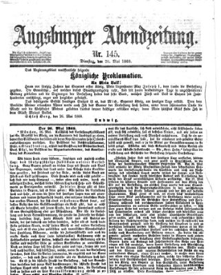 Augsburger Abendzeitung Dienstag 26. Mai 1868