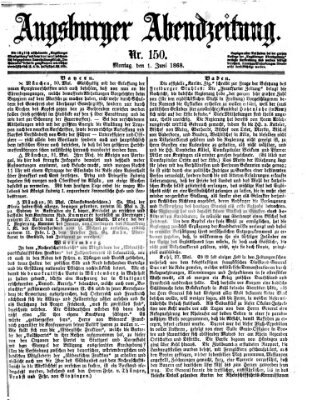 Augsburger Abendzeitung Montag 1. Juni 1868