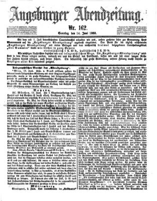 Augsburger Abendzeitung Sonntag 14. Juni 1868