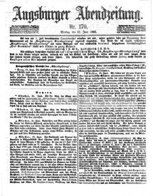 Augsburger Abendzeitung Montag 22. Juni 1868