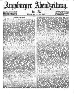 Augsburger Abendzeitung Mittwoch 24. Juni 1868