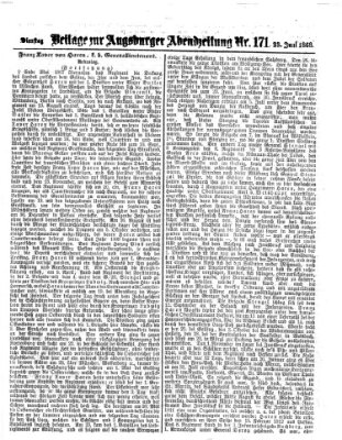 Augsburger Abendzeitung Dienstag 23. Juni 1868