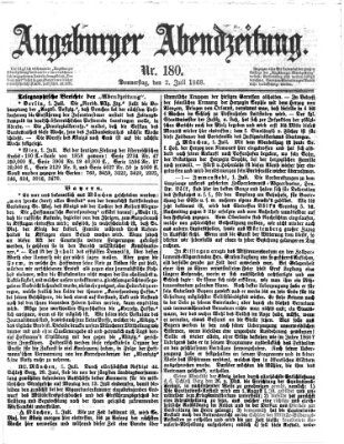 Augsburger Abendzeitung Donnerstag 2. Juli 1868