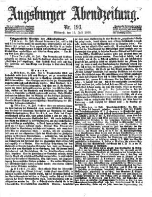 Augsburger Abendzeitung Mittwoch 15. Juli 1868