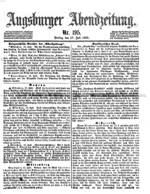 Augsburger Abendzeitung Freitag 17. Juli 1868