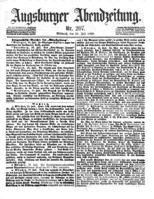 Augsburger Abendzeitung Mittwoch 29. Juli 1868