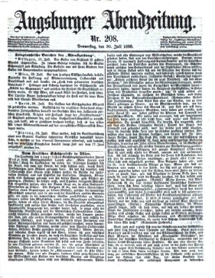 Augsburger Abendzeitung Donnerstag 30. Juli 1868