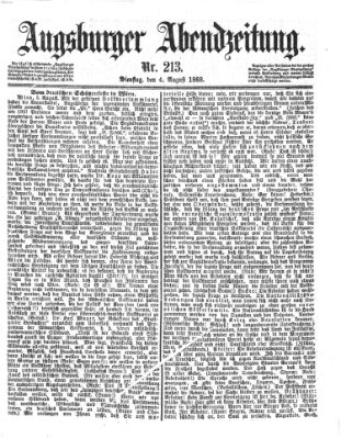 Augsburger Abendzeitung Dienstag 4. August 1868