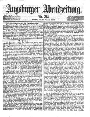 Augsburger Abendzeitung Montag 10. August 1868