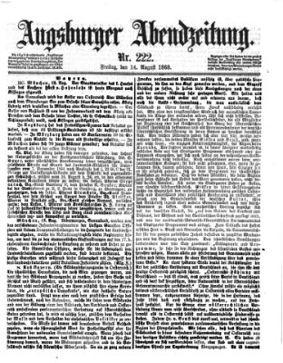 Augsburger Abendzeitung Freitag 14. August 1868