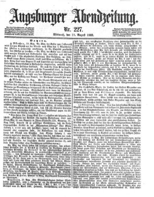 Augsburger Abendzeitung Mittwoch 19. August 1868