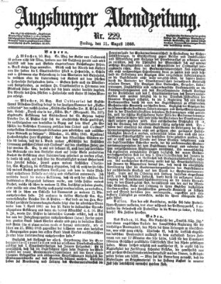 Augsburger Abendzeitung Freitag 21. August 1868