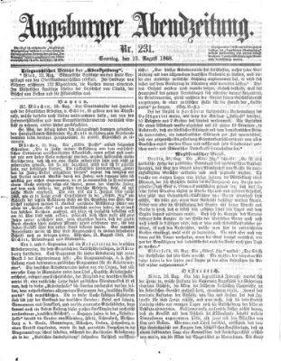 Augsburger Abendzeitung Sonntag 23. August 1868